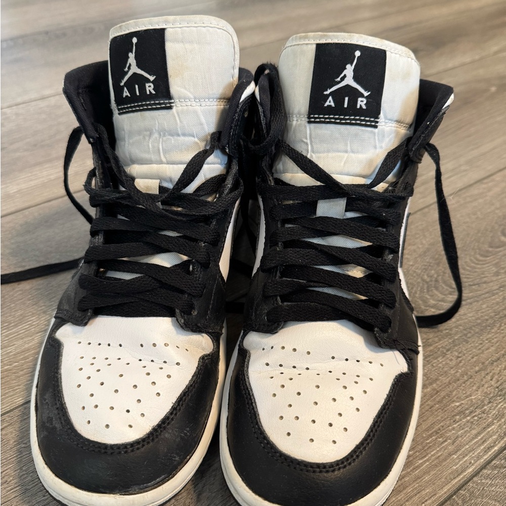 Jordan Black and White High-Top Athletic Shoes